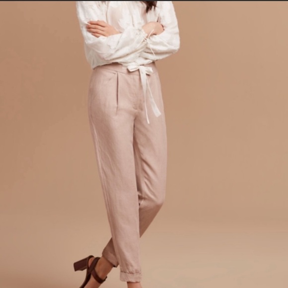 Wilfred beautiful linen blend crop in size 0-blush colour Perfect condition - Picture 1 of 7